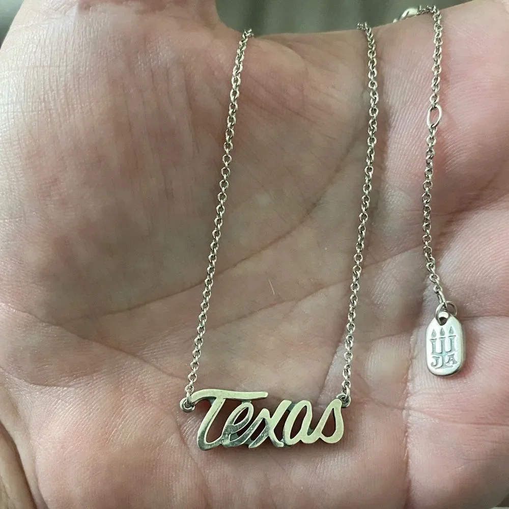 James Avery Retired Texas Script Necklace - Picture 1 of 3